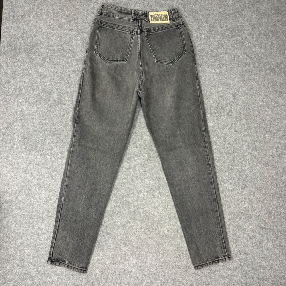 Vintage Bongo High Waisted Tapered Leg Jeans Faded Black Made in USA Size 11 27w